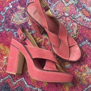 Awesome Bronx pink suede platform sandals 41